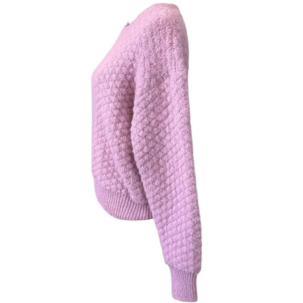 NEW LUSH NORDSTROM Women's Mauve Bauble Knit Sweater Size L